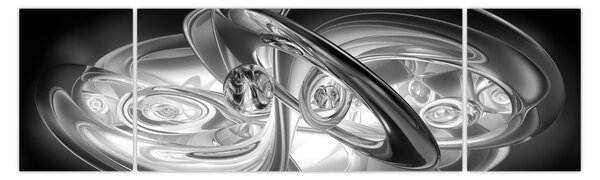 Obraz moderní šedé abstrakce (170x50 cm)