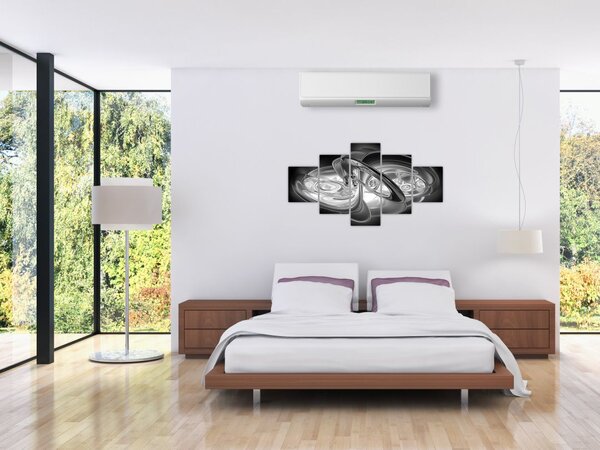 Obraz moderní šedé abstrakce (125x70 cm)
