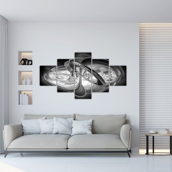 Obraz moderní šedé abstrakce (125x70 cm)