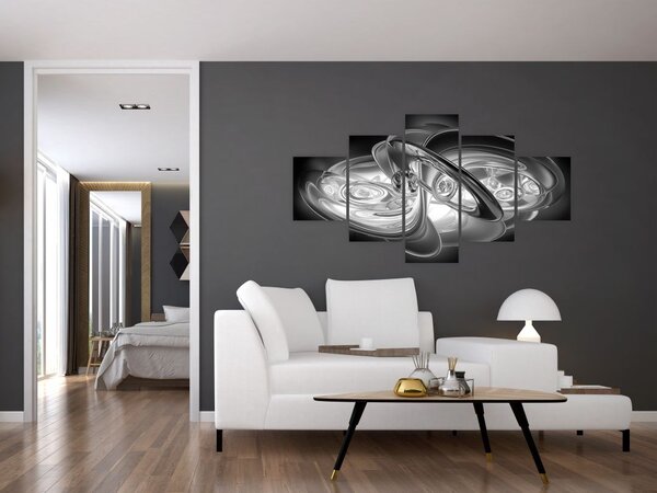 Obraz moderní šedé abstrakce (125x70 cm)