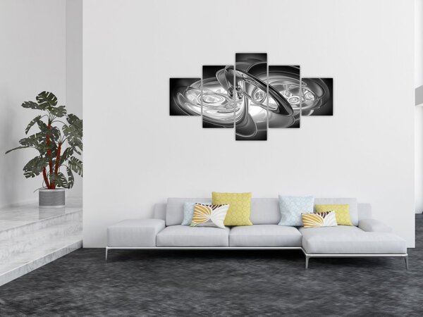 Obraz moderní šedé abstrakce (125x70 cm)