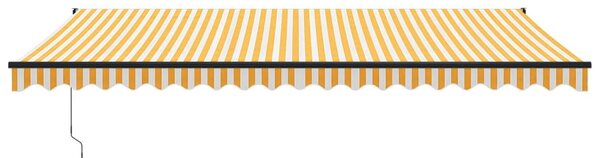 Zatahovací markýza žlutá a bílá 5 x 3 m textil a hliník