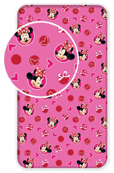 Jerry Fabrics Prostěradlo Minnie Hearts 02 90x200x25 cm