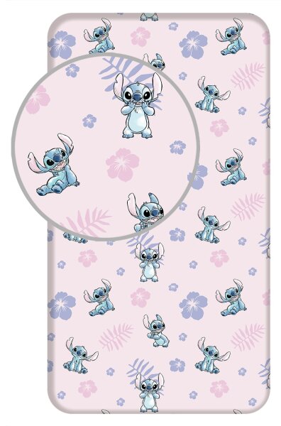 Jerry Fabrics Prostěradlo Lilo and Stitch Pink 90x200x25 cm