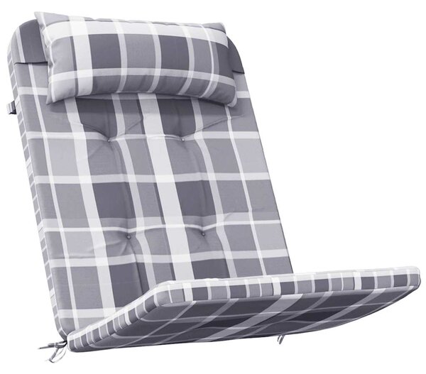 Podušky na židli Adirondack 2 ks šedé kárované oxfordská látka