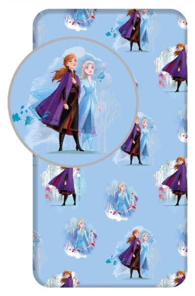 Jerry Fabrics Prostěradlo Frozen 2 Blue leaves 90x200x25 cm