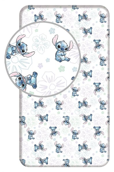 Jerry Fabrics Prostěradlo Lilo and Stitch Ohana White 90x200x25 cm