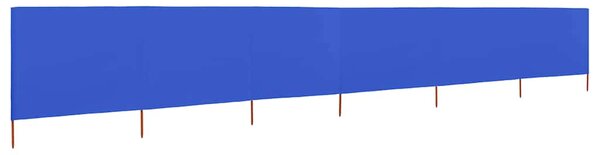 6dílná zástěna proti větru látková 800 x 80 cm azurově modrá