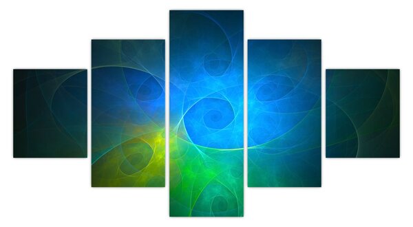 Obraz modré abstrakce (125x70 cm)