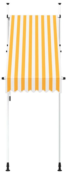 Ručně zatahovací markýza 100 cm oranžovo-bílé pruhy