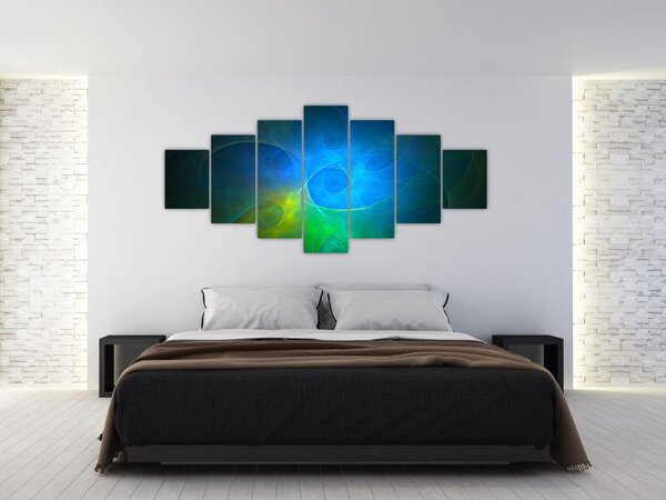 Obraz modré abstrakce (210x100 cm)