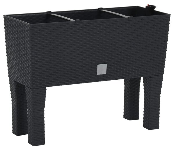 Vyvýšený záhon antracitový 60 x 25 x 46 cm PP ratan