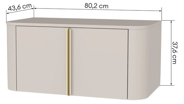 Hector Závěsná skříňka pod umyvadlo Bassa 80 cm kašmír/zlatá