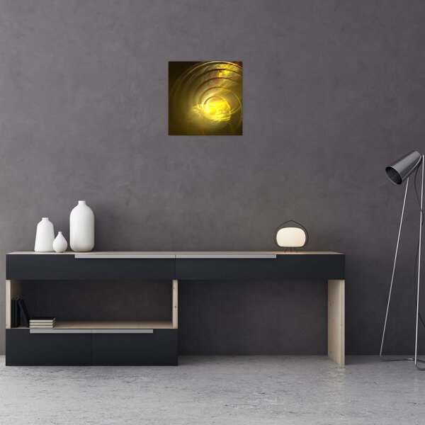 Obraz žluté abstraktní spirály (30x30 cm)