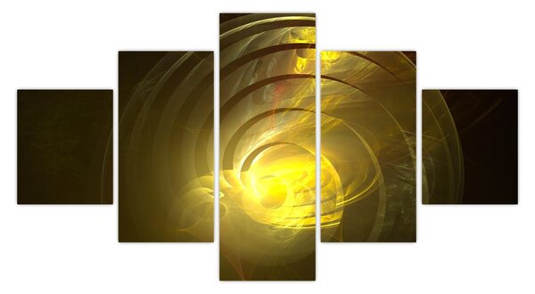 Obraz žluté abstraktní spirály (125x70 cm)