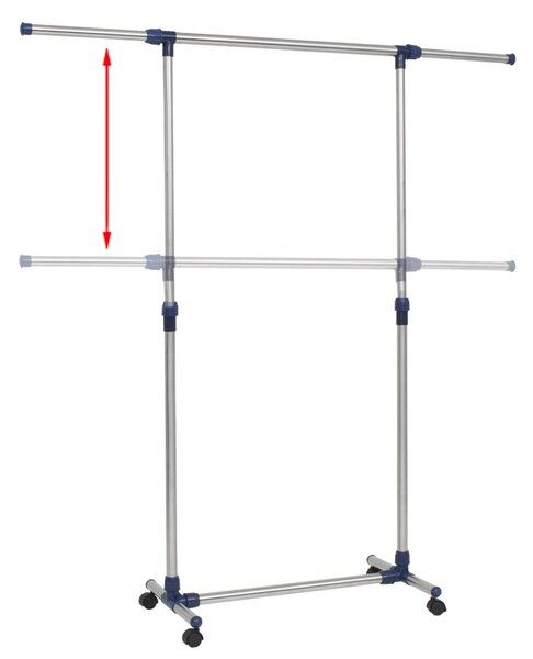 Nastavitelný stojan na šaty nerezová ocel 165x44x150cm stříbrný