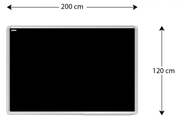 Černá magnetická tabule v hliníkovém rámu 200x120cm,BKB2012EX