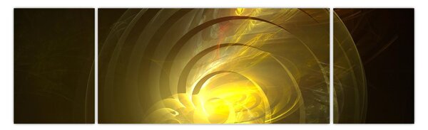 Obraz žluté abstraktní spirály (170x50 cm)
