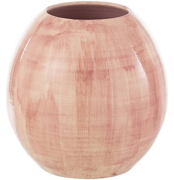 Růžový keramický květináč J-Line Chelni 28 cm