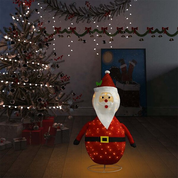 Dekorativní vánoční Santa Claus s LED luxusní tkanina 90 cm