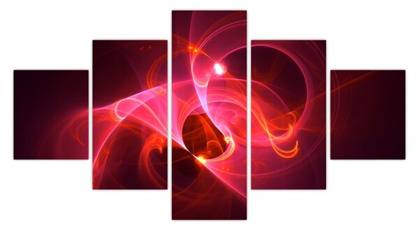 Moderní obraz růžové abstrakce (125x70 cm)