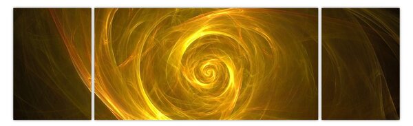 Obraz abstraktní žluté spirály (170x50 cm)