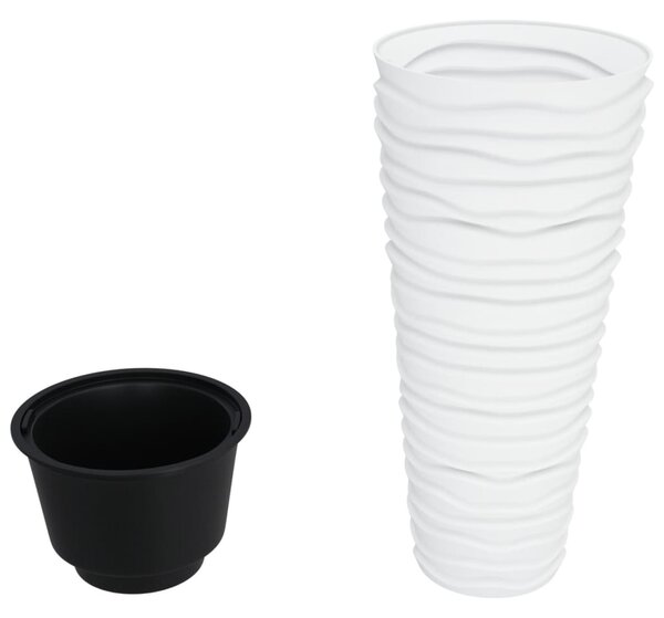 Truhlík s odnímatelnou vložkou bílý 18 / 45 l PP rýhovaný