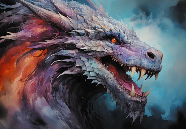 Fototapeta - Ilustrace draka (245x170 cm)
