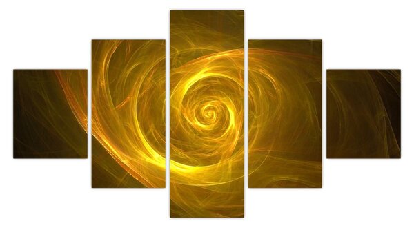 Obraz abstraktní žluté spirály (125x70 cm)