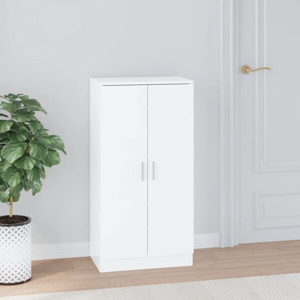 Botník bílý s vysokým leskem 55x35x108 cm kompozitní dřevo