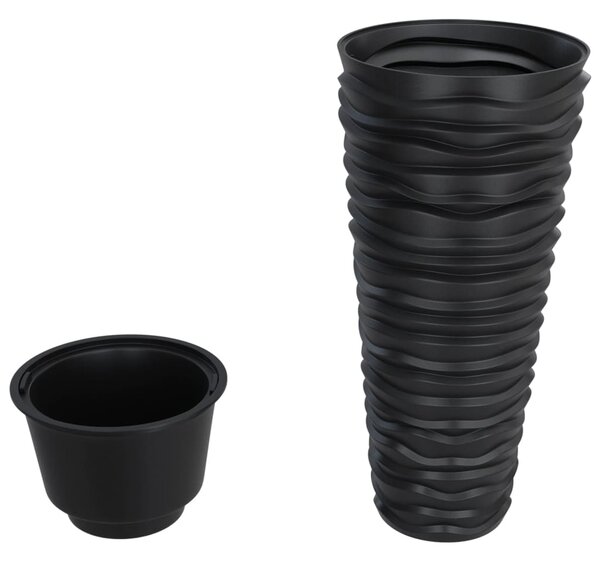 Truhlík s odnímatelnou vložkou antracit 18 / 45 l PP rýhovaný