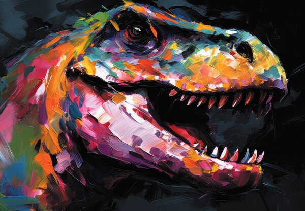 Fototapeta - Akrylová malba T-rexe (245x170 cm)