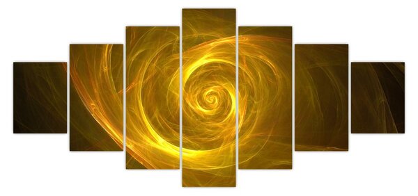 Obraz abstraktní žluté spirály (210x100 cm)