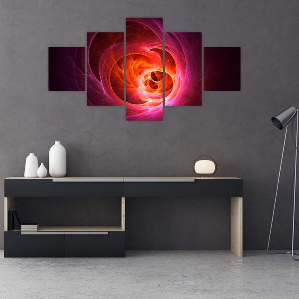 Moderní obraz růžové abstrakce (125x70 cm)