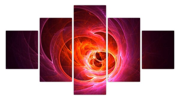 Moderní obraz růžové abstrakce (125x70 cm)