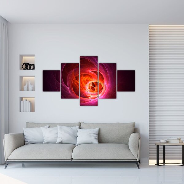 Moderní obraz růžové abstrakce (125x70 cm)