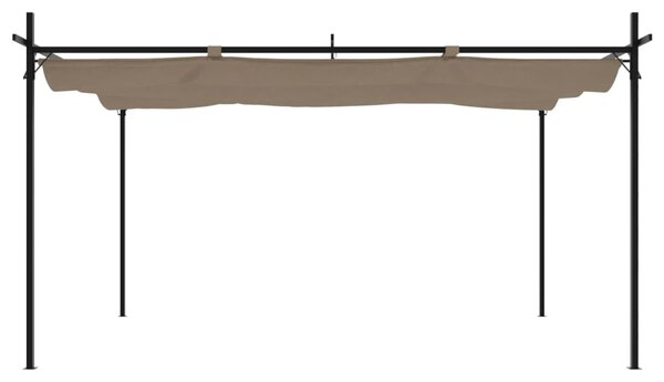 Pergola se zatahovací střechou taupe 395 x 292 x 230 cm