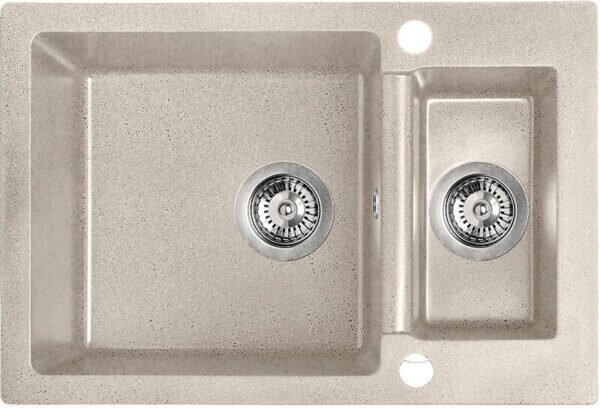 Laveo Celia, 1,5-komorový granitový dřez 650x440x195 mm, béžová, LAV-SBC_430T