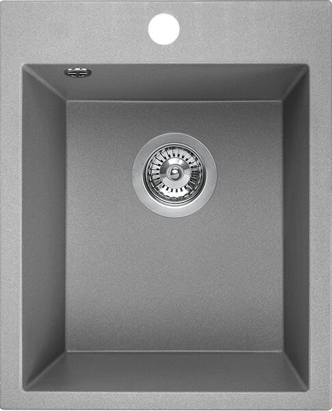 Laveo Chichi, 1-komorový granitový dřez 390x480x205 mm, šedá, LAV-SBH_510T