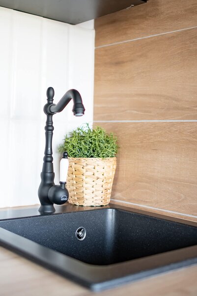 Laveo Chichi, 1-komorový granitový dřez 390x480x205 mm, černá, LAV-SBH_710T
