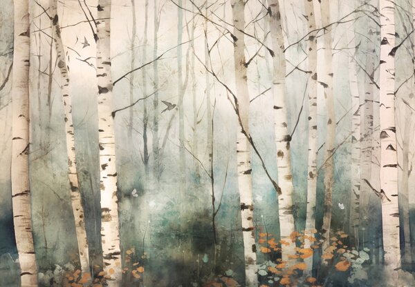 Fototapeta - Stromy - malba (245x170 cm)