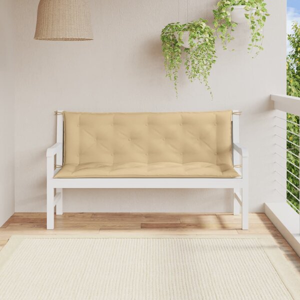Podušky na zahradní lavici 2 ks béžová melanž 150x50x7cm textil