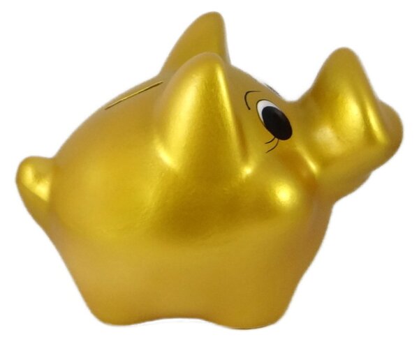 Zlaté prasátko – keramická pokladnička 23 cm (Keramická pokladnička zlaté prasátko, symbol štěstí a hojnosti)