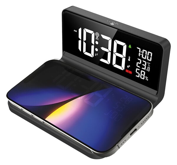 Solight hodiny s Qi bezdrátovým nabíjením CA06