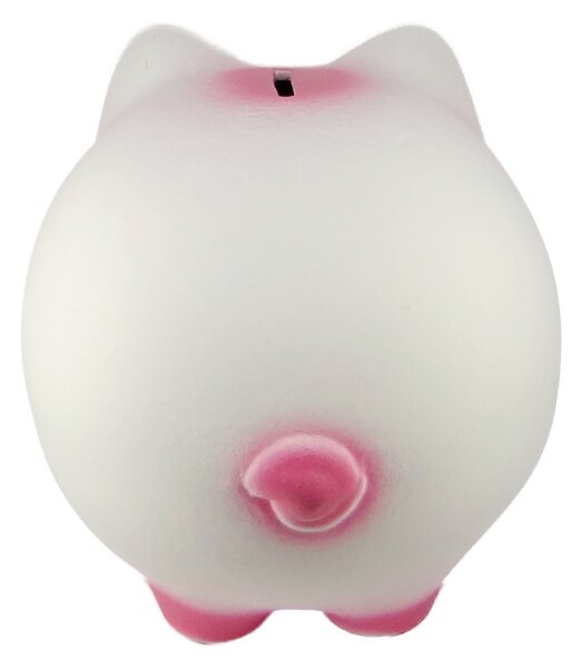 Velká keramická pokladnička prasátko bílo růžové 25 cm (Keramická kasička prase, bílo-růžová, velká 25 cm)
