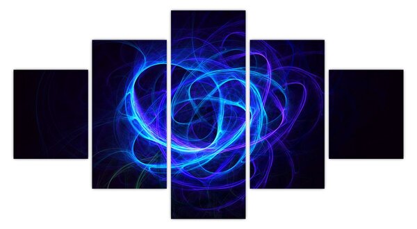 Obraz modrého abstraktního klubíčka (125x70 cm)