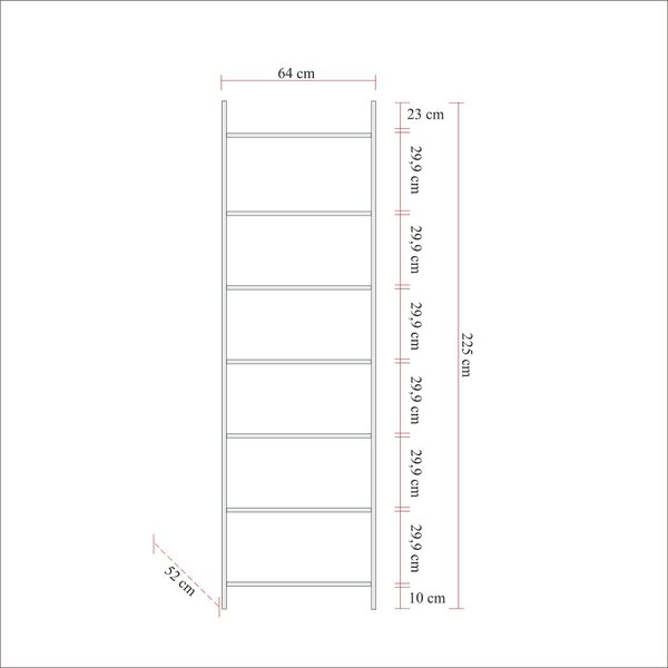 Kalune Design Regál Dynamic 64 cm borovice Atlantic/černý