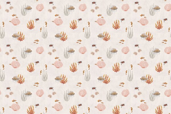 Dětská tapeta podmořský svět - Coral Garden White Materiál: Digitální eko vlies - klasická tapeta nesamolepicí