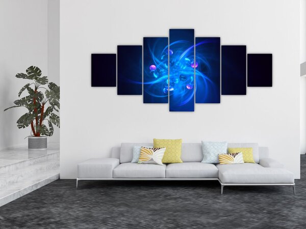 Moderní obraz modré abstrakce (210x100 cm)