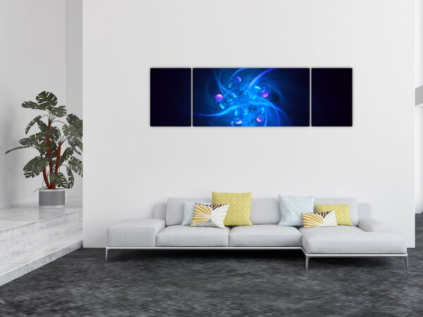 Moderní obraz modré abstrakce (170x50 cm)